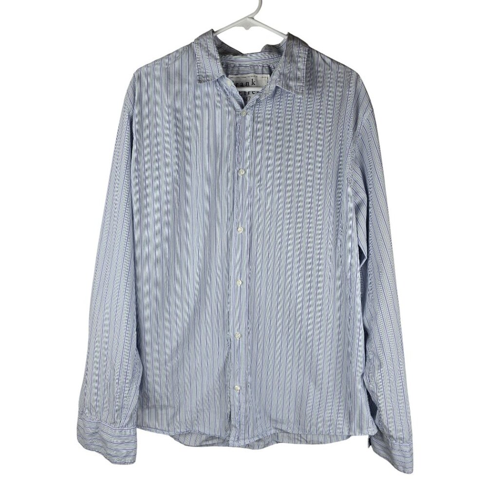 Frank & Eileen Paul Striped Button-Up XL Blue/Green 100% Cotton‎ Made In USA